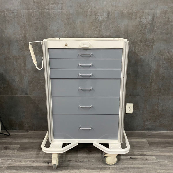 Picture of Medical Cart with 6 Drawers and Lock and Key (Refurbished)