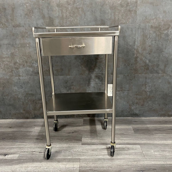 Picture of Stainless Steel Utility Table with Shelf and Drawer